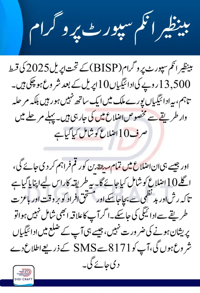 BISP 13500 New Qist Distribution April 2025
